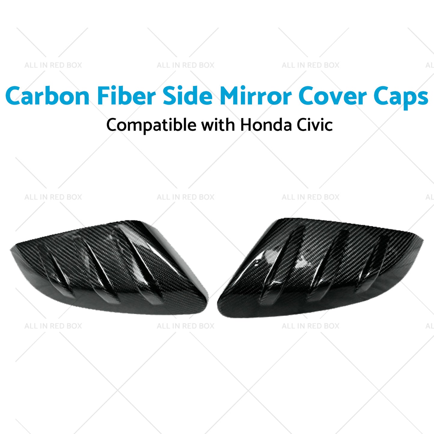 2x Carbon Fiber Side Mirror Cover Caps Suitable for 16-21 Honda Civic