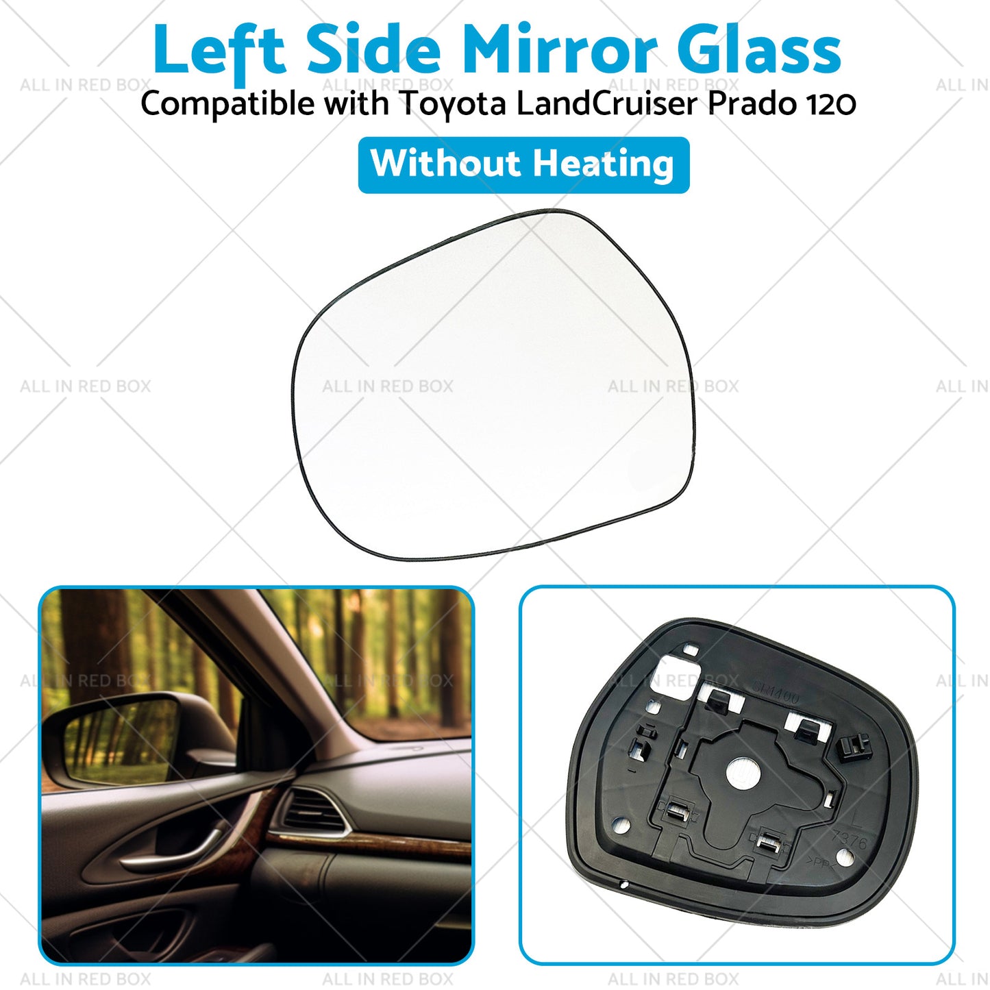 Left side Mirror Glass Suitable for Toyota LandCruiser Prado 120 03-09 NO Heated