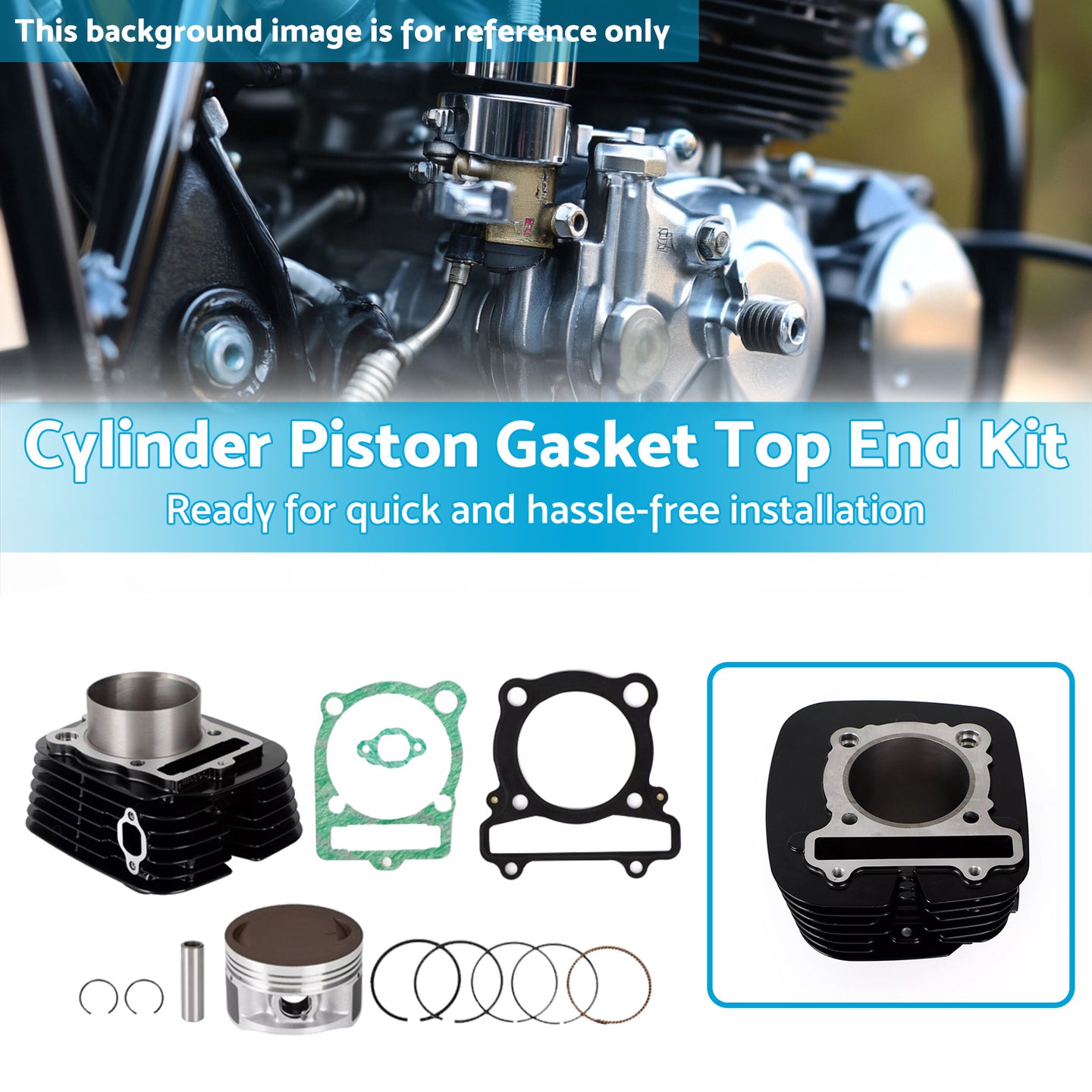 {{ Cylinder Piston Gasket Top End Kit Suitable For Yamaha Big Bear 350 2x4 4x4 }} - Buy Car Parts Online at {{ Kaka Auto Parts }}.