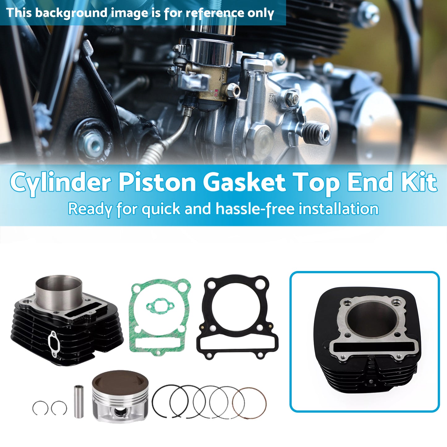 {{ Cylinder Piston Gasket Top End Kit Suitable For Yamaha Big Bear 350 2x4 4x4 }} - Buy Car Parts Online at {{ Kaka Auto Parts }}.