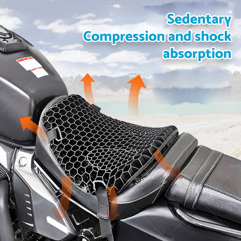 1x Motorcycle Comfort Gel Seat Cushion Pillow Pad Cover Pressure Relief w or sleeve