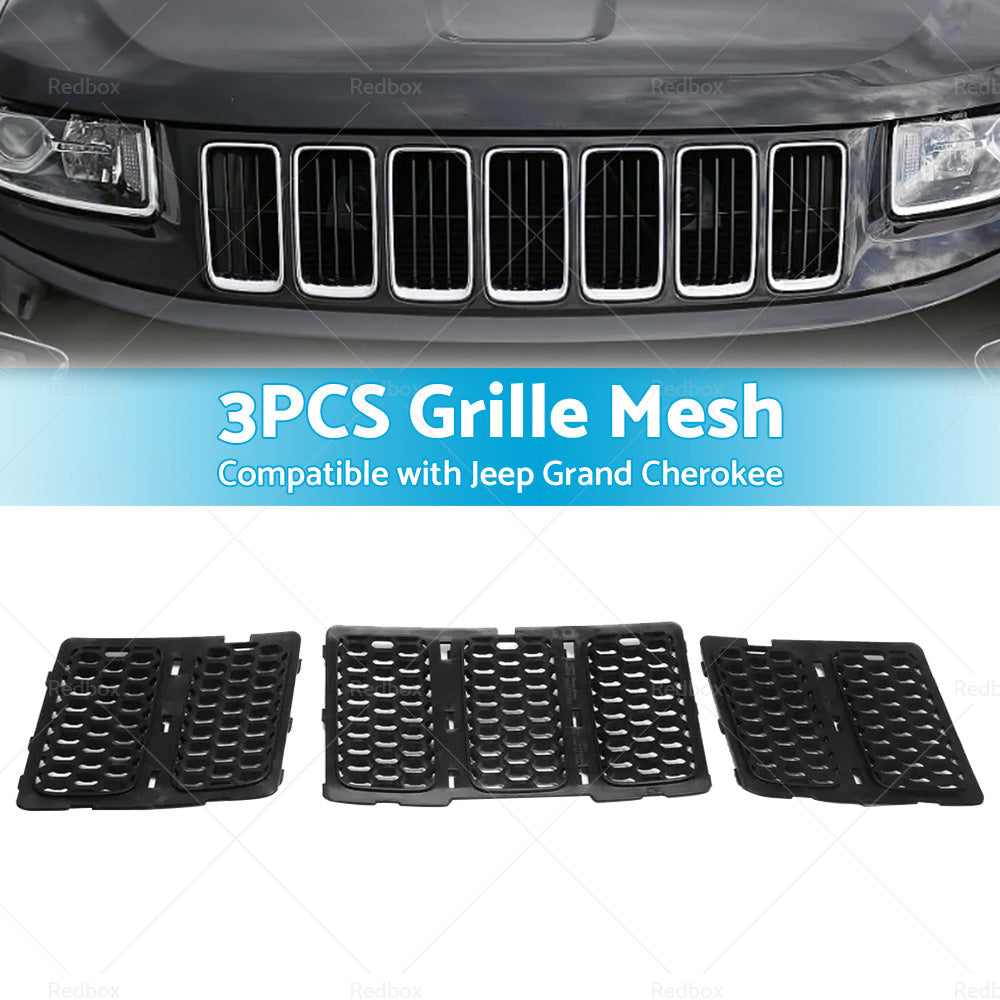 3X ABS Front Grille Mesh Grill Insert Kit Suitable For 14-16 Jeep Grand Cherokee