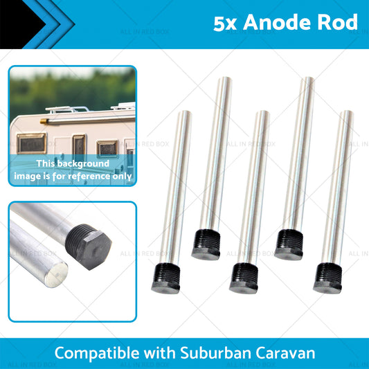 5x Anode Rods Suitable for Suburban Caravan Anodes SW6DEA Hot Water Service