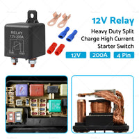 12V DC 200A Car Relay Heavy Duty Split Charge High Current 4Pin Starter Switch