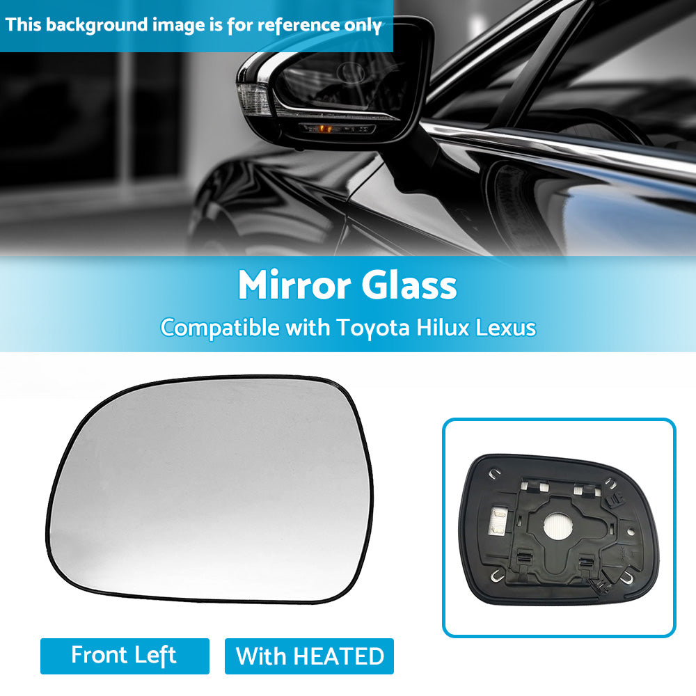 Left Side Mirror Glass Suitable for Lexus RX300 RX330 Toyota Hilux HEATED Convex