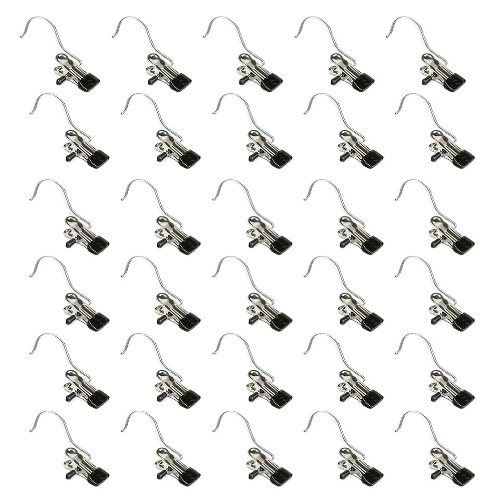 30PCS Single Clips Metal Hook Pins Scarf Belt Shoe Boots Hanger Portable Pegs