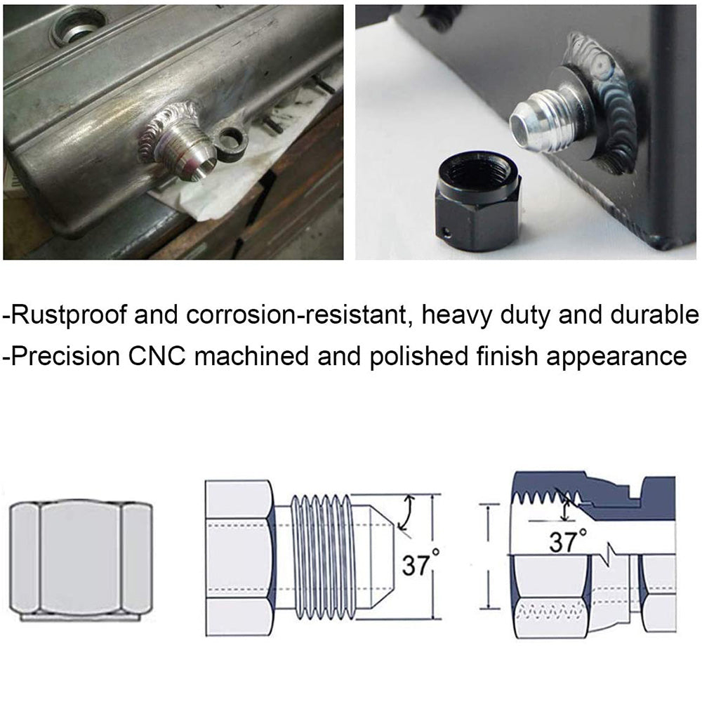 2x AN12 Male Aluminium weld on JIC bungs fitting -12AN JXSS032-12-A