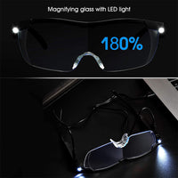 Unisex Magnifying Glasses Loupes 180percent HD Vision Magnifier With LED Lighting Lamp