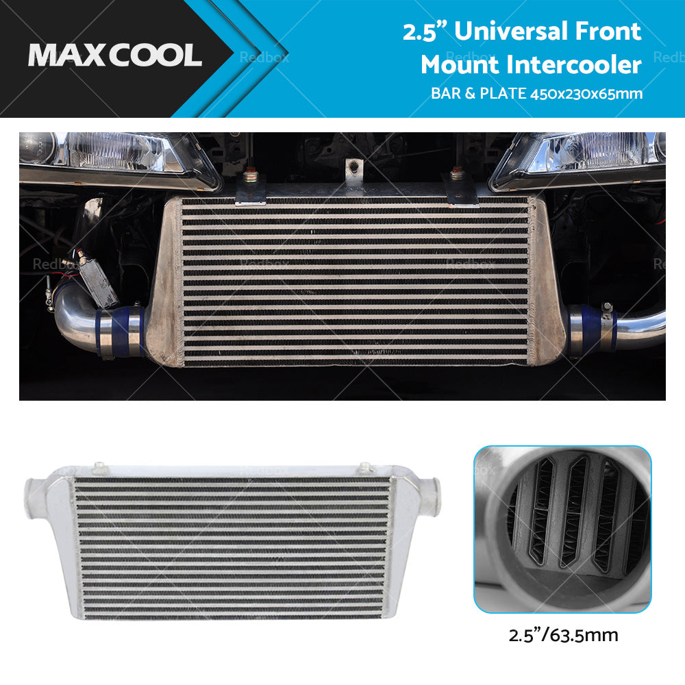 Universal Intercooler 2. 5 inch  Full Aluminum Front Mount FMIC Plate  and  Bar 450x230x65