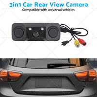 3in1 170¡ã Car Reverse Rear View Camera w  Backup Radar Parking Sensor Universal