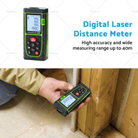 40m Handheld Digital Laser Distance Meter Finder Measure Tape Range Finder Tools