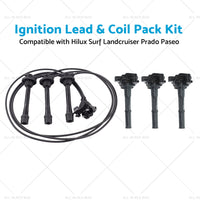 Ignition Lead Coil Pack Kit Suitable for Landcruiser Prado 5VZ-FE 90919-02212