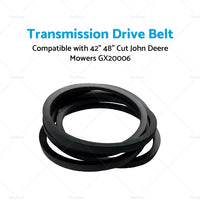 Transmission Drive Belt Suitbale For 42 inch  48 inch  Cut John Deere Mowers GX20006 Black