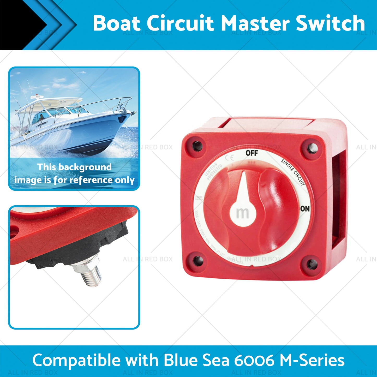 {{ Boat Circuit Master Switch Suitable for Blue Sea 6006 M-Series Battery On Off }} - Buy Car Parts Online at {{ Kaka Auto Parts }}.