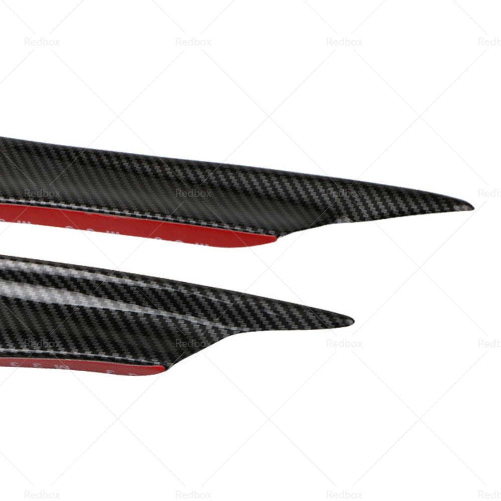 4x Carbon Fiber Car Bumper Fin Canard Splitter Diffuser Valence Spoiler Lip