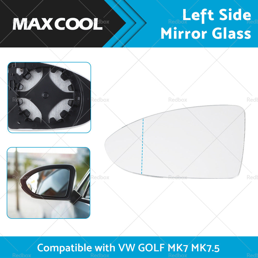 Left Mirror Glass Convex with Heated Plate Suitable for VW GOLF MK7 MK7.5 13-18