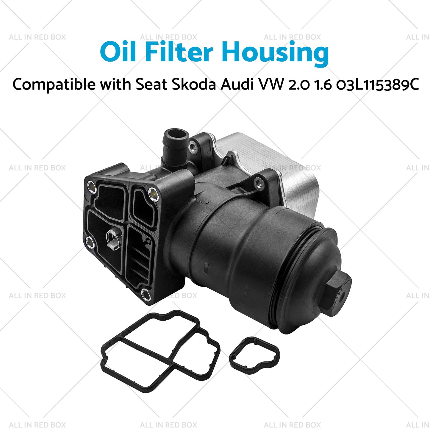 1x Oil Filter Housing Filter Cap  and Gasket Suitable For Seat Skoda Audi VW 2.0 1.6