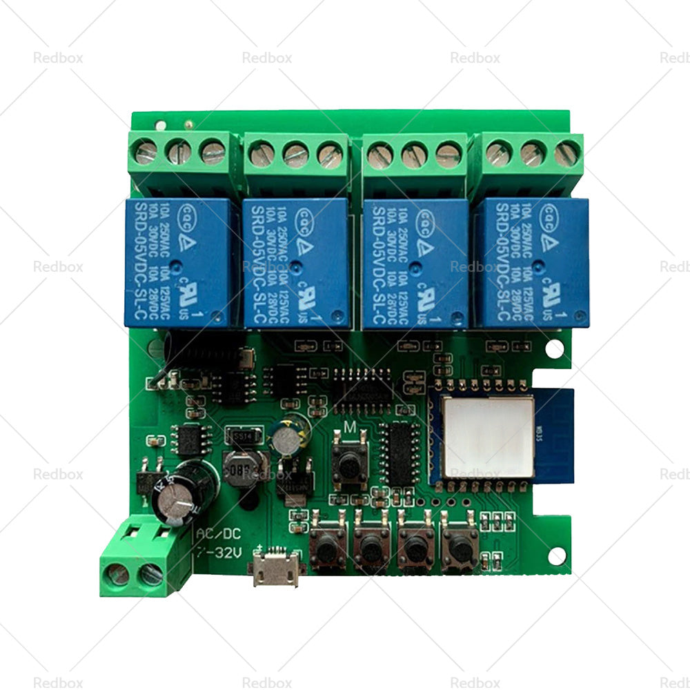 WIFI Bluetooth-compatible AC DC 4 Channel Relay Module Development Board