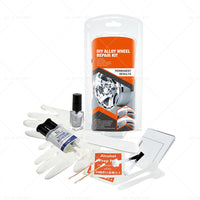 Silver Alloy Wheel Rim Scuffs Scrape Car Kerb Damage Repair Kit Fix Tool Set