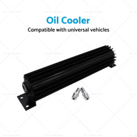 Oil Cooler Universal 12'' Aluminum Dual Pass Finned Transmission W Fittings SL