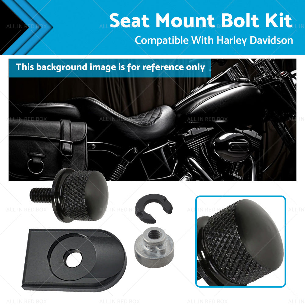 Seat Bolt Tab Screw Mount Nut Cover Kit Suitable for Harley Davidson 1996-2020