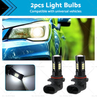 2PCS 9006 HB4 LED Fog Light 6000K White 3030 21 SMD Car Driving DRL Light Bulbs