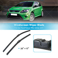 Pair Front Windscreen Wiper Blades 26 inch   17 inch  Fits For Ford Focus MK2 2004-2011