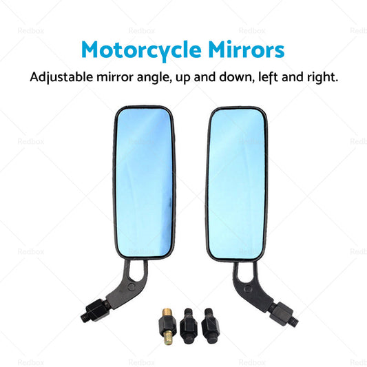 2x 8 10mm Motorcycle Mirrors Suitable For Chopper Cruiser Bobber Cafe Racer