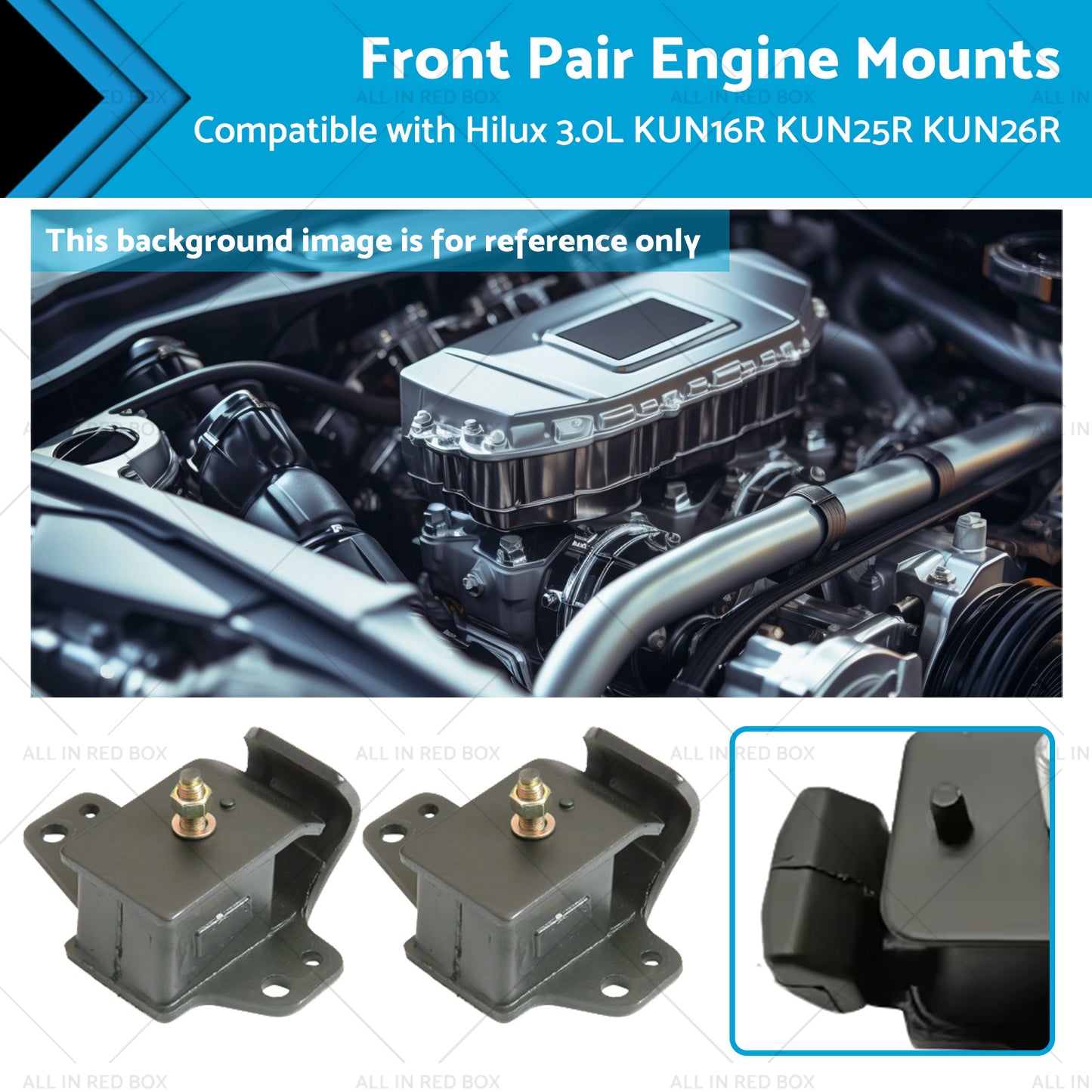 Front Pair Engine Mounts Suitable for Hilux 3. 0L KUN26R KUN16R KUN25R 05-16