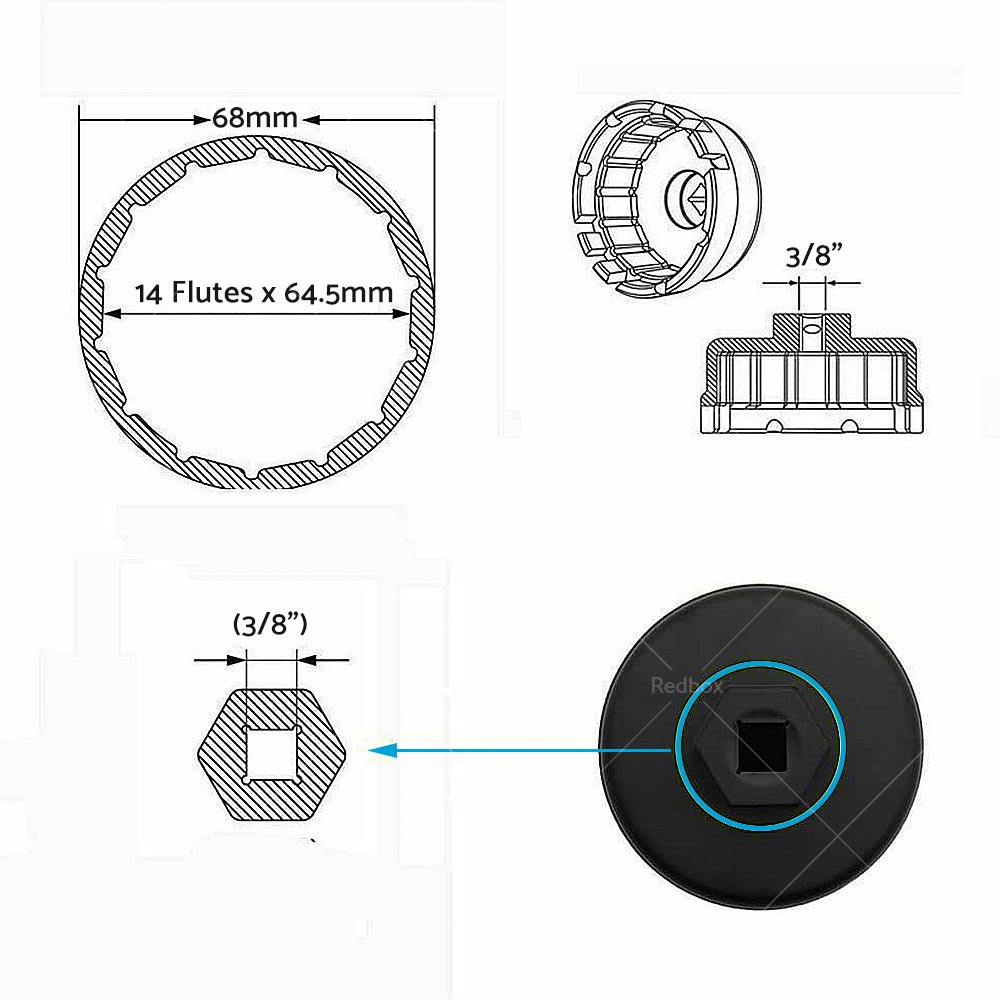 Oil Filter Wrench Cap Housing Tool Remover Suitable For TOYOTA RAV4 Lexus Camry