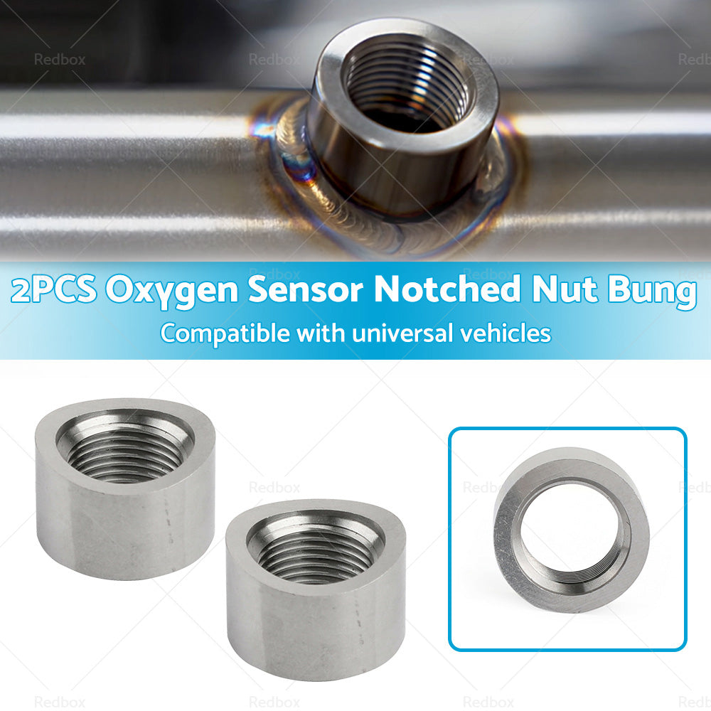 2PCS O2 Oxygen Sensor Curve Notched Nut Bung 304 Stainless Steel M18 X 1. 5