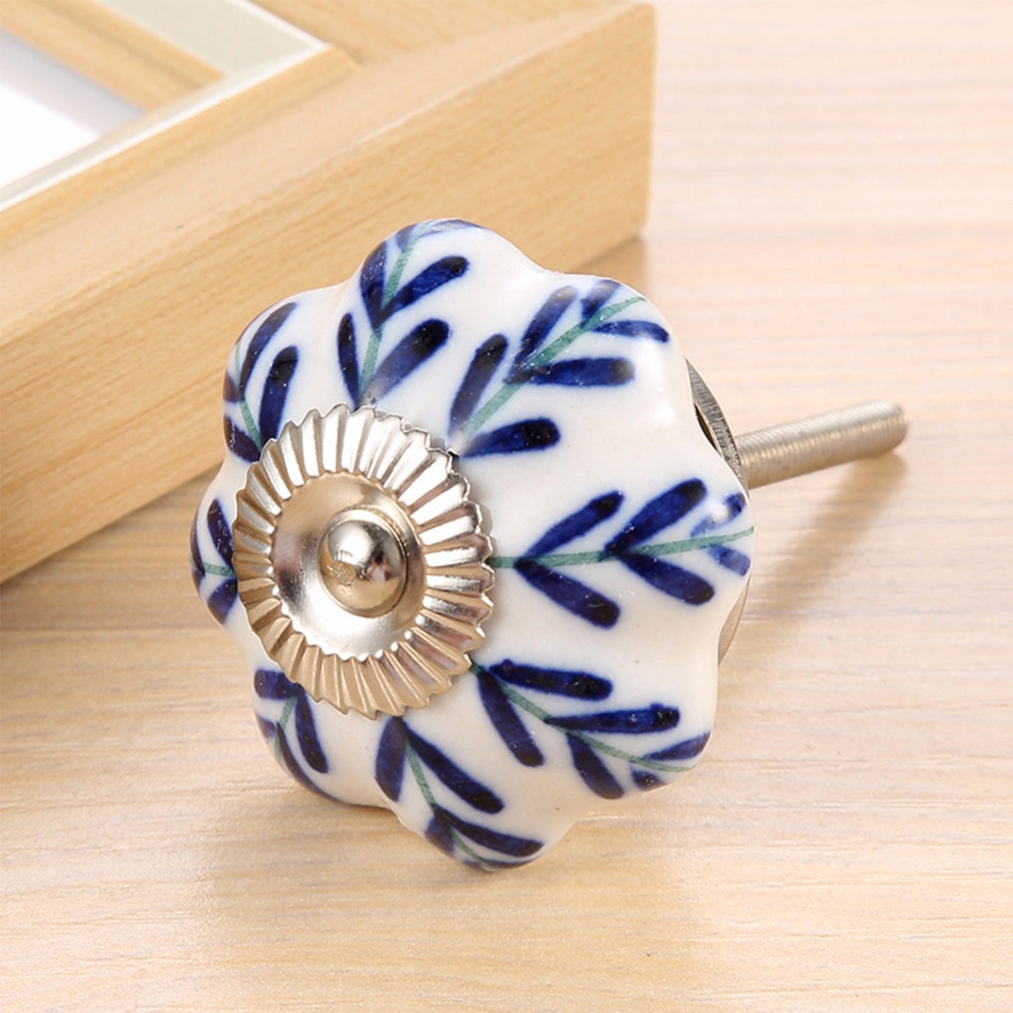 6 Pcs Cupboard Door Knobs Handles Drawer Pull Vintage Ceramic Knob Shabby Chic