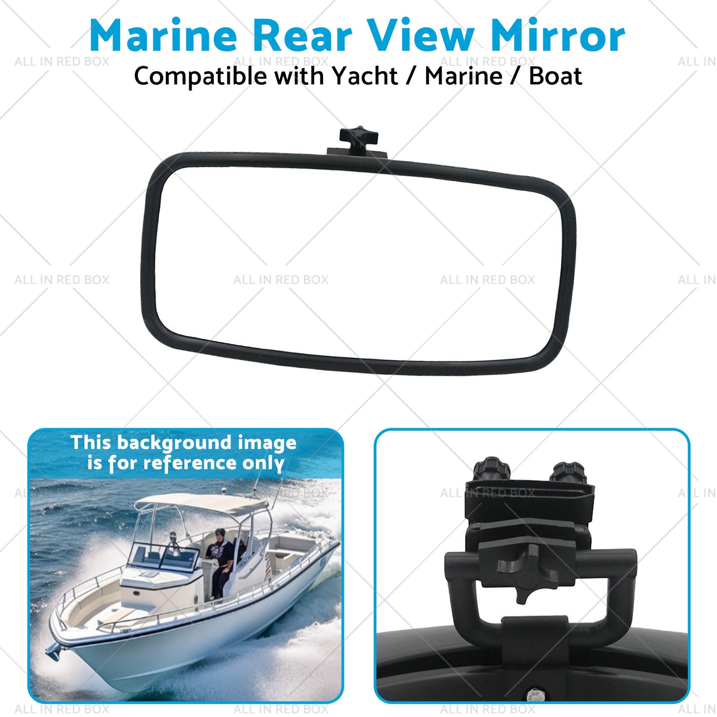 Retrofit Mount Bracket Ski Pontoon Rear View Mirror For Marine Boat Yacht