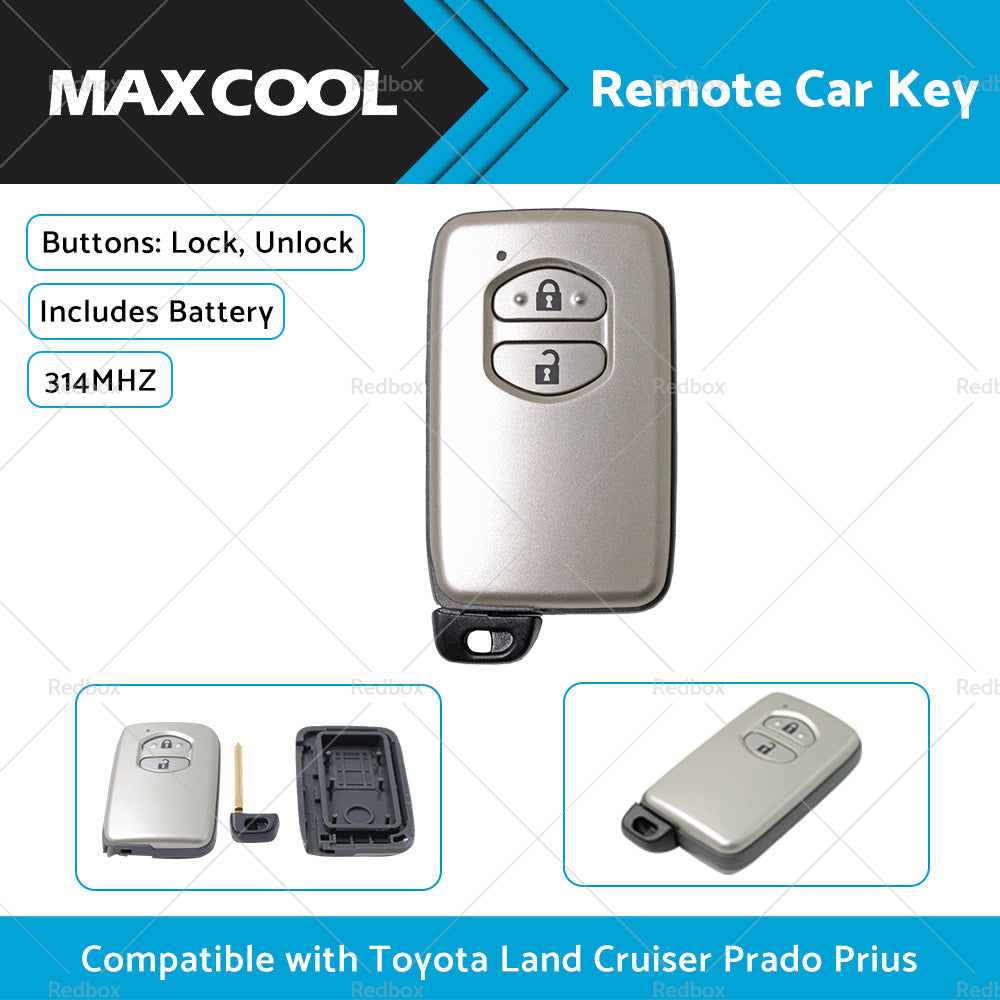 Complete Remote Car Key Suitable For Toyota Land Cruiser Prado 2 Buttons 314MHZ