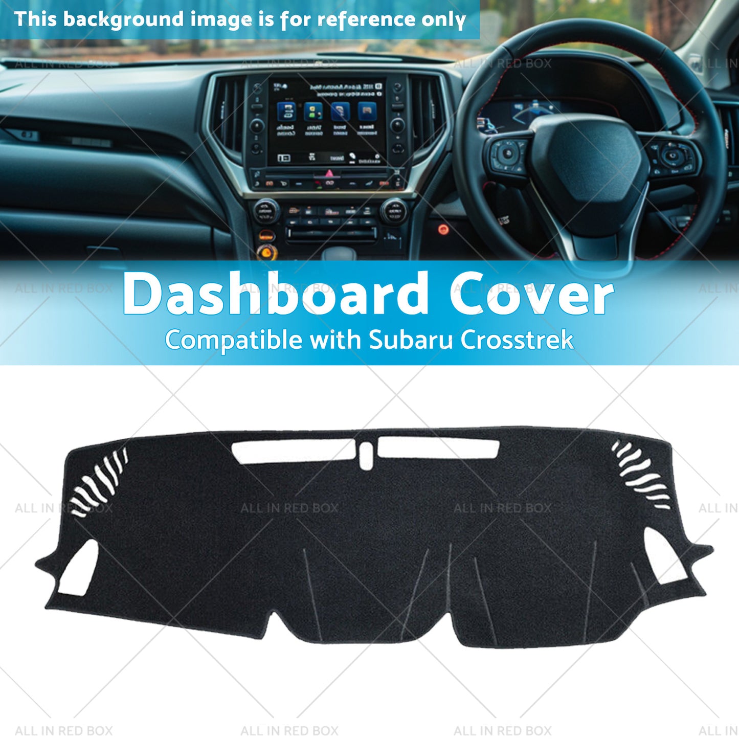 Non-Slip Dash Mat Suitable For Subaru Crosstrek 2023 2024 Dashboard Cover Black