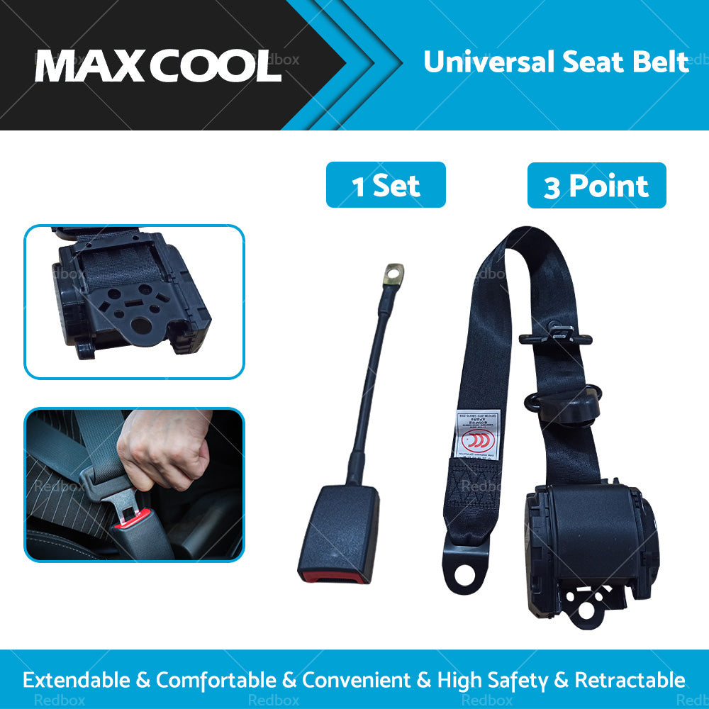 Universal 1 Sets 3M 3 Point Retractable Safety Seat Belt Truck Strap Seatbelt