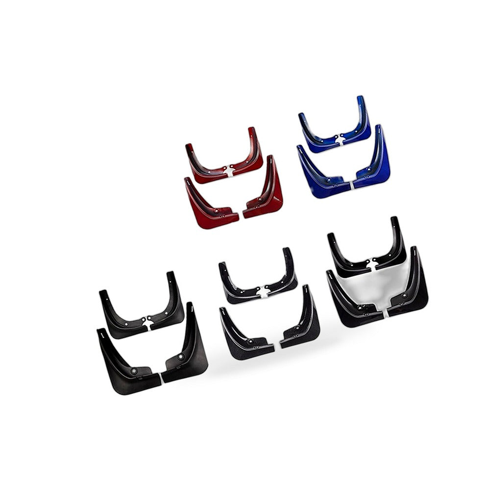 Mud Flaps Suitable for Tesla Model 3 2016-2020 Front Rear Blue Carbon Fiber - BD2