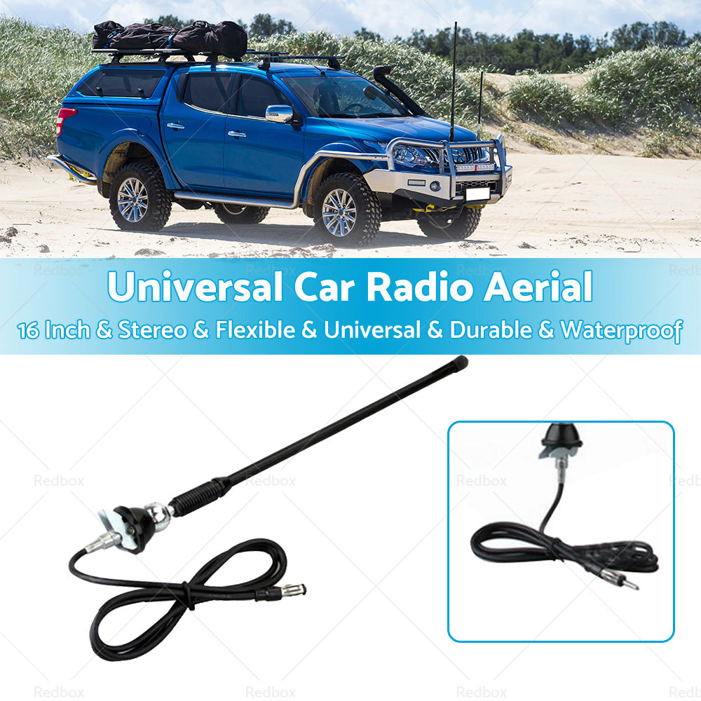 Stereo Aerial Ariel Arial Rubber UNIVERSAL Car Radio Flexible Roof Wing Mounting