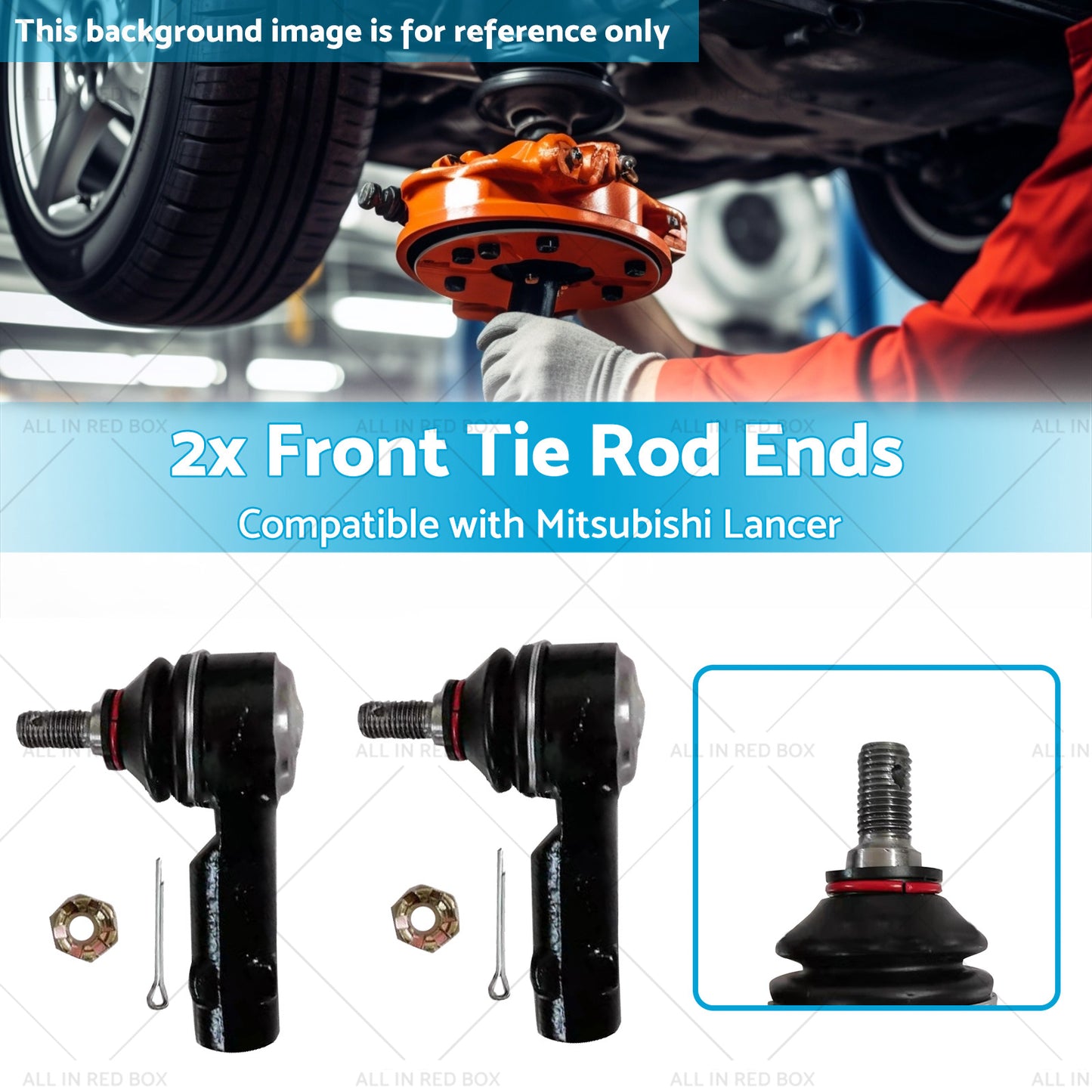 2x Front Tie Rod Ends Suitable for Mitsubishi Lancer GL CE ES 1.5L 1.8L 95-07