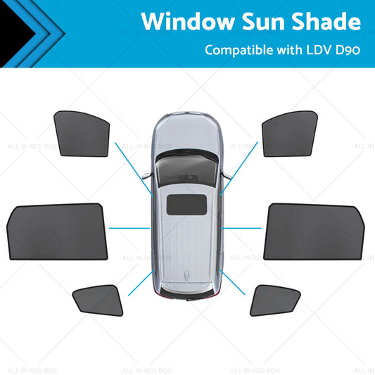 Car Window Sun Shades Suitable for LDV D90 2017-2023 Rear Magnetic Blind Mesh