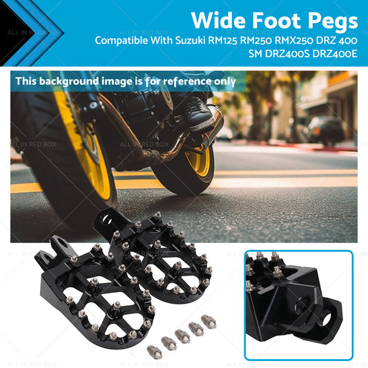 Wide Foot Pegs Suitable For Suzuki RM125 RM250 RMX250 DRZ 400 SM DRZ400S DRZ400E