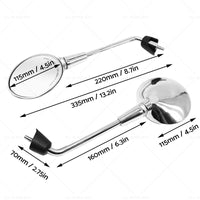 Left  and  Right Rearview Mirror Chrome Suitable For Vespa Primavera 50 125 150