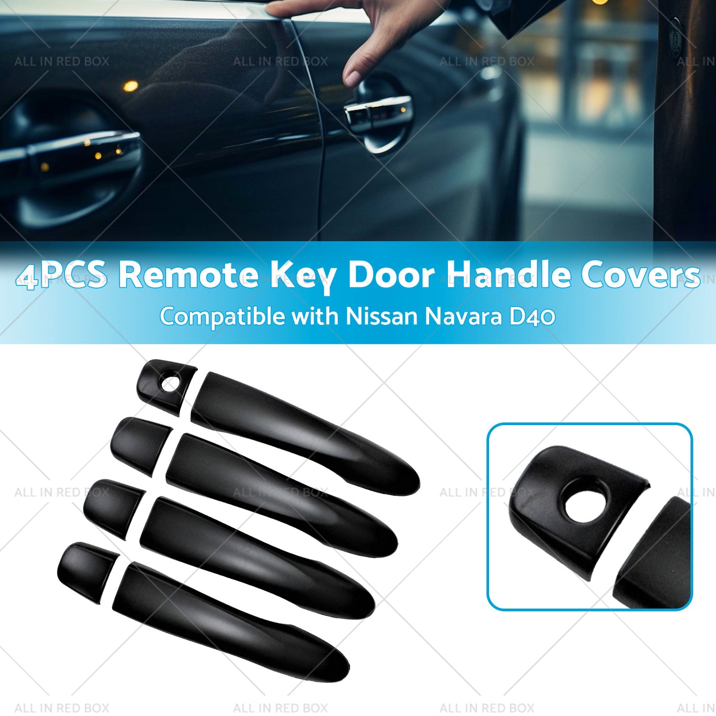 4x Remote Key Door Handle Covers Suitable for Nissan Navara D40 2005-2015 ST