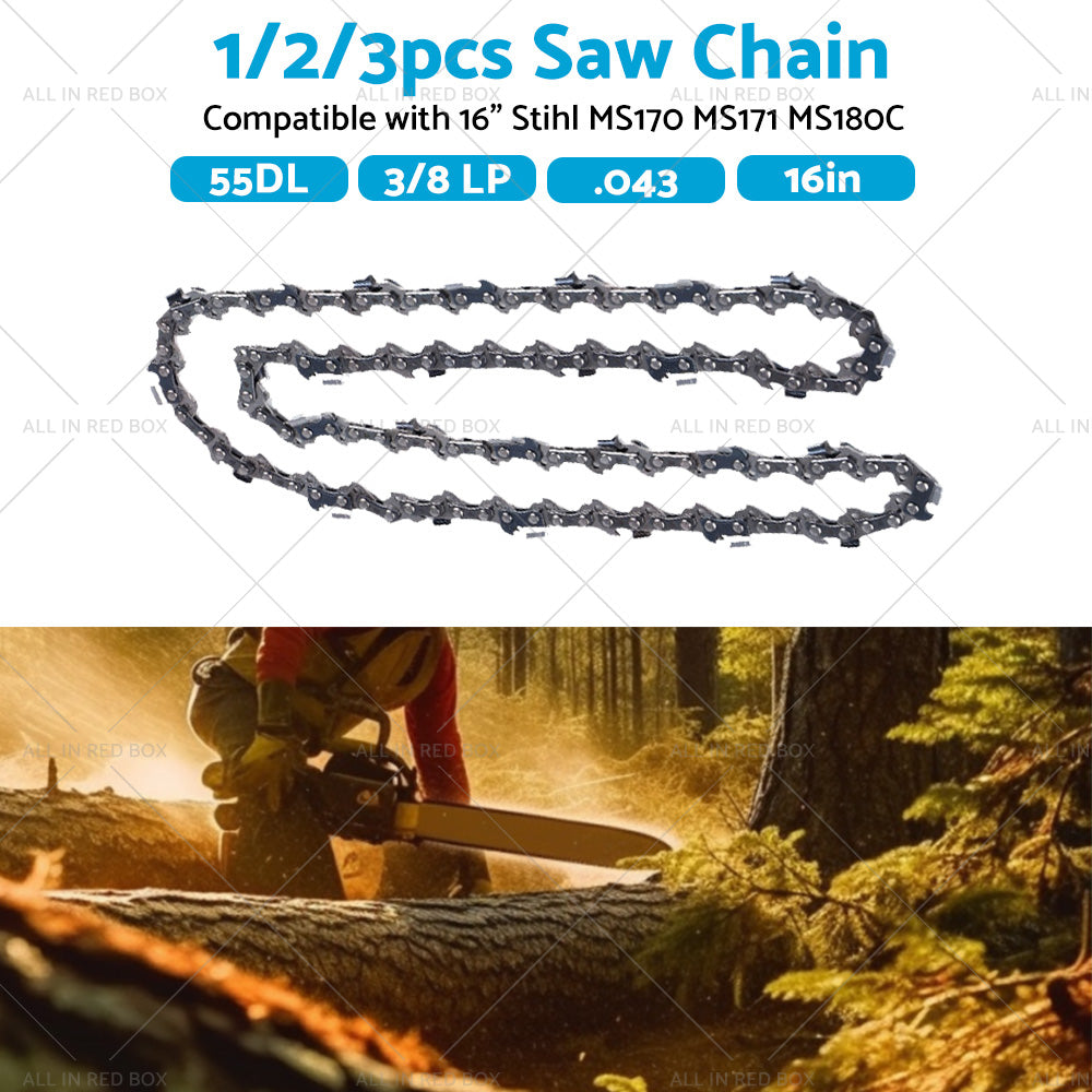 16 inch Chainsaw Saw Chain 55DL 3/8 LP 043 Suitable for Stihl MS170 MS171 MS180C