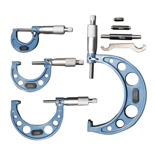 4x Outside Micrometer Set 0¡§C100mm Carbide Tip Precision Measuring Tool 0.01mm Suitable For Machinist