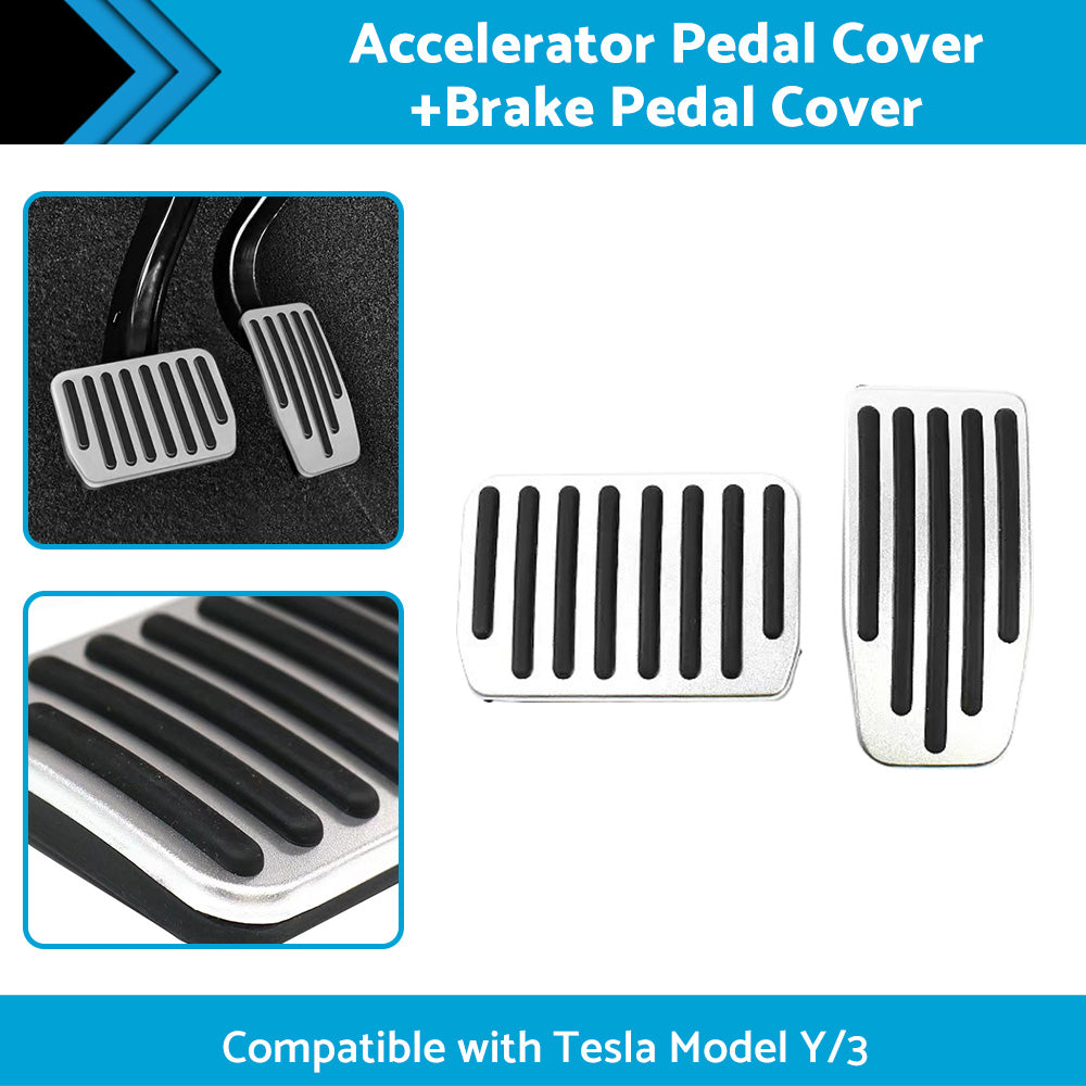 Foot Pedals Aluminum Pads Cover Accessories Suitable for Tesla Model Y Model 3