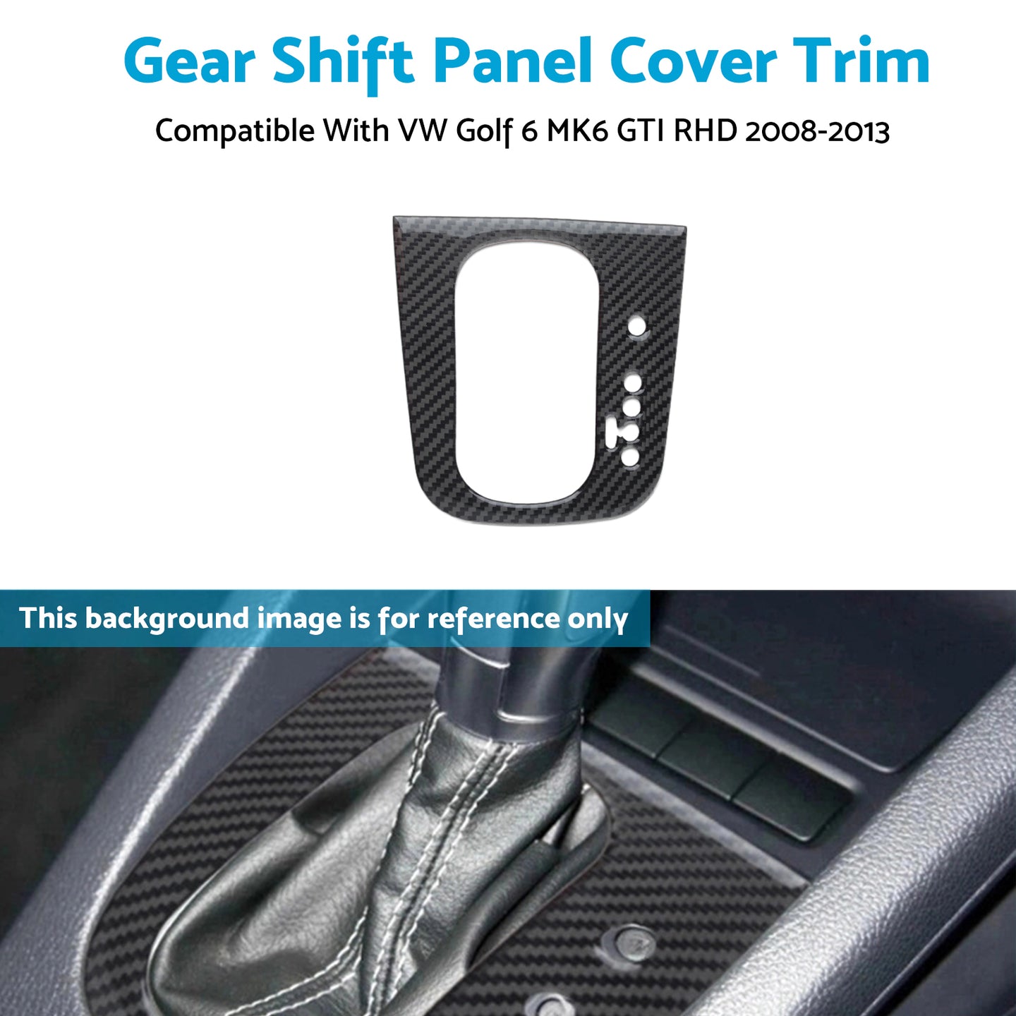 {{ Carbon Gear Shift Panel Cover Trim Suitable For VW Golf 6 MK6 GTI RHD 2008-2013 }} - Buy Car Parts Online at {{ Kaka Auto Parts }}.