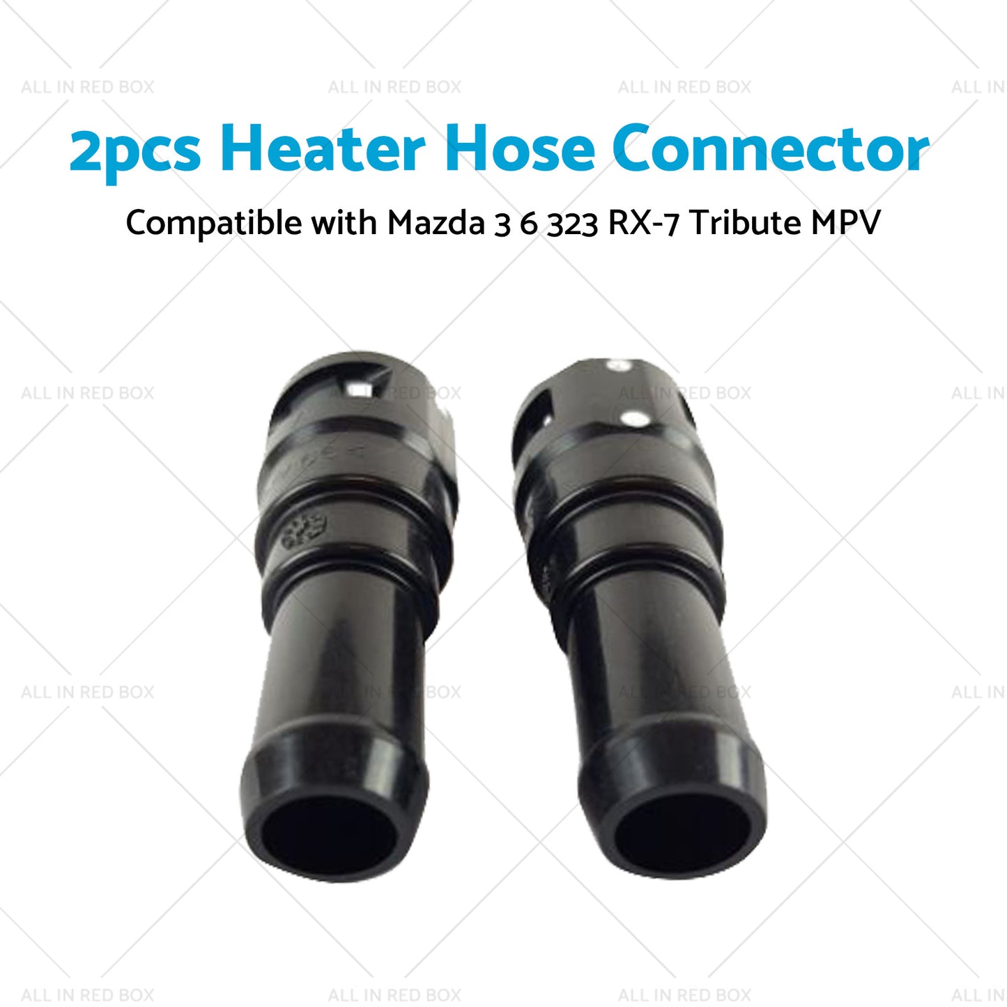 2x Heater Hose Connector B45561240A Suitable for Mazda 3 6 323 RX-7 Tribute MPV