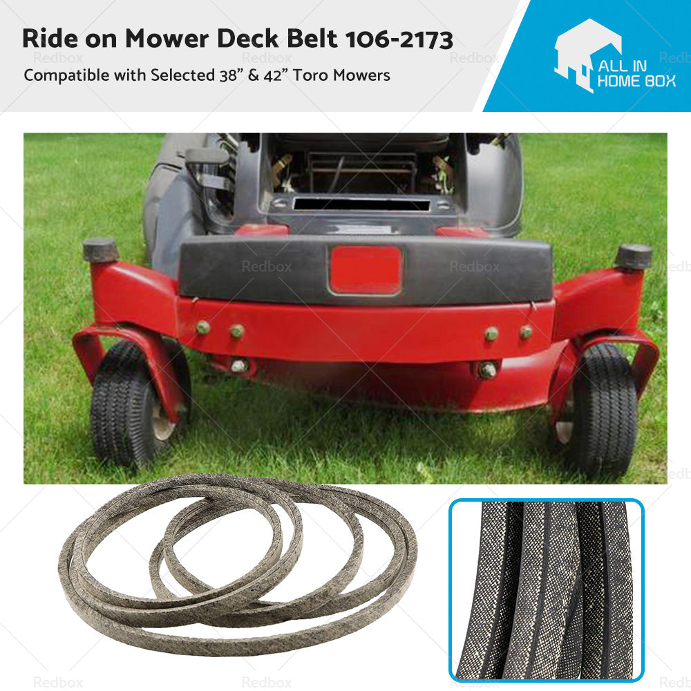 Ride on Mower Deck Belt 106-2173 Suitable For Selected 38 inch   and  42 inch  Toro Mowers