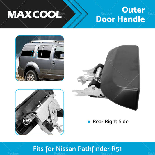 REAR RH Right Hand Outer Door Handle Black For Nissan Pathfinder R51 2005-2013